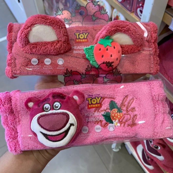 Miniso Toy Story Lotso Collection Headband Bando Bandana - Merah Muda