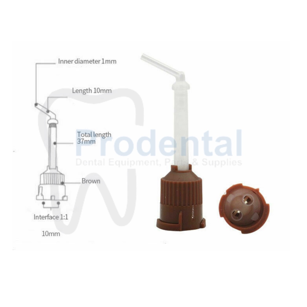 Dental Mixing Tip Brown 1:1 / Mixing Tip Coklat / Tips Sementasi Luting  Crown Bridge Veneer Siku (Core)