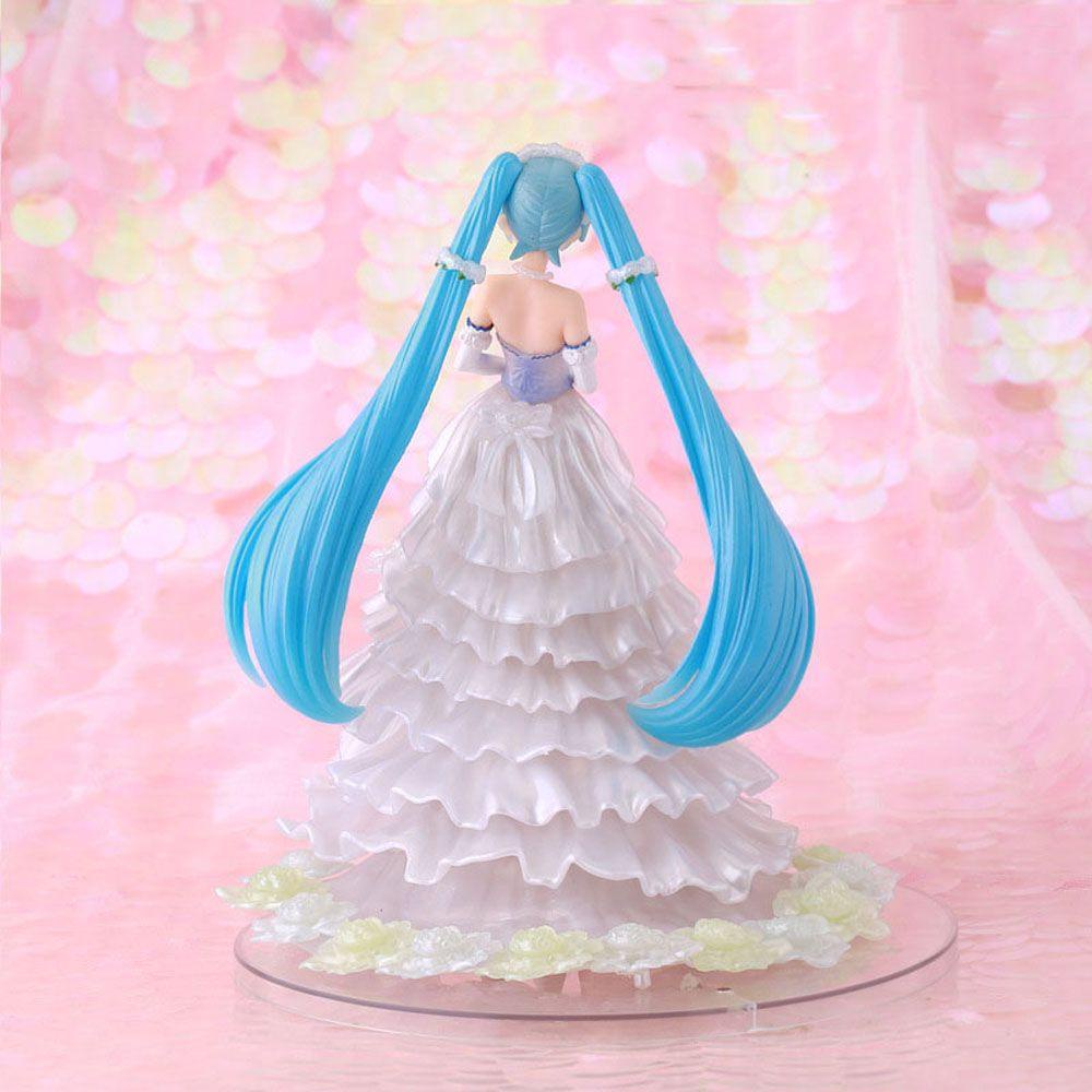 AUGUSTINA Miku Hatsune Action Figure Model Koleksi Anime PVC Baju Pengantin Miniatur