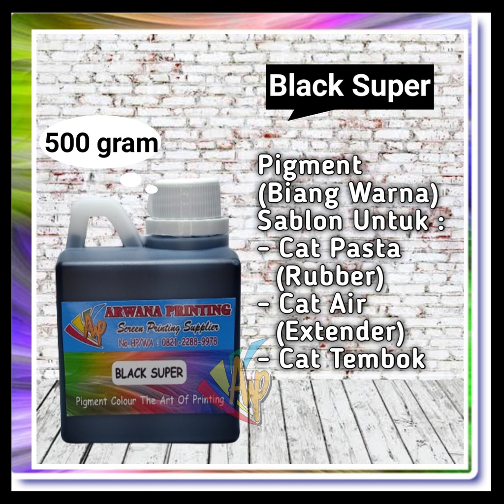 

Pigment Biang Warna Cat Sablon Black Super 500 Gram