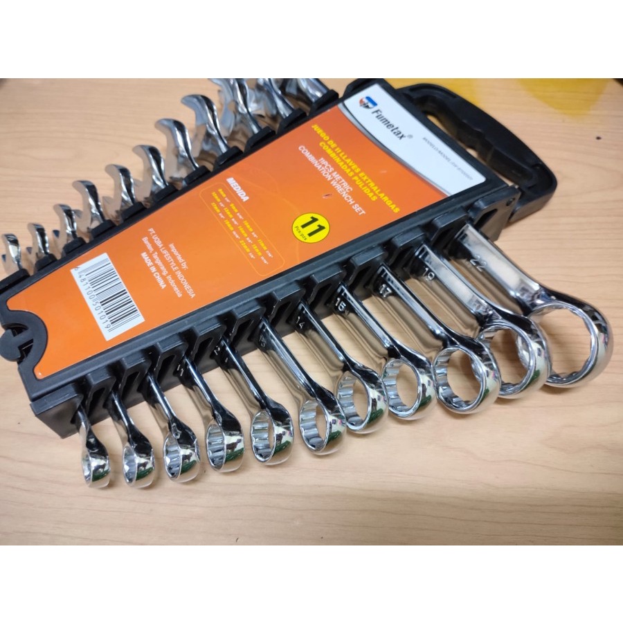 Kunci Ring Pas Kombinasi Wrench Spanner/Kunci Ring Pas Kombinasi Wrench Spanner/RING KUNCI PAS SET/KUNCI RING PAS SET 11PC 8-22MM BERKUALITAS