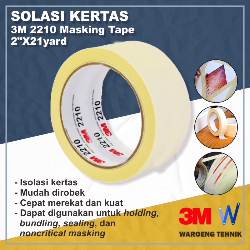 

Isolasi Kertas 3M 2210 Masking Tape 2" x 21 Yard