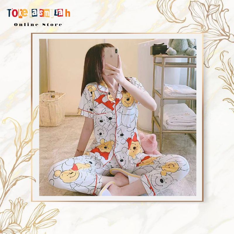 Baju Tidur Korea Piyama Baju Celana Set