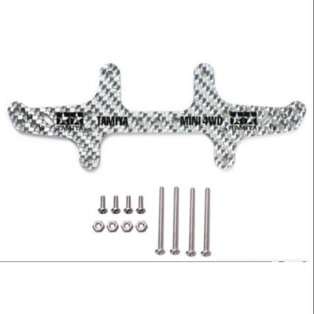 REP TAMIYA 95306 HG CARBON REAR MULTI ROLLER SETTING STAY 1.5MM/SILVER