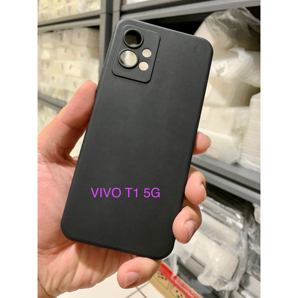 Promo Case VIVO T1 5G / VIVO T1 Pro 5G  / Y75 5G / Y55 5G Soft Case Black Matte Casing Premium Slim Exellent Cover | Soft Matte | Soft Case Macaron Reno 7 Z