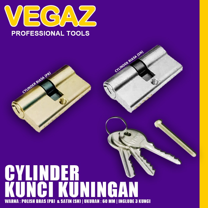 VEGAZ - Cylinder Brass Kunci Pintu  Silinder Kuningan Kunci Pintu Rumah Kayu