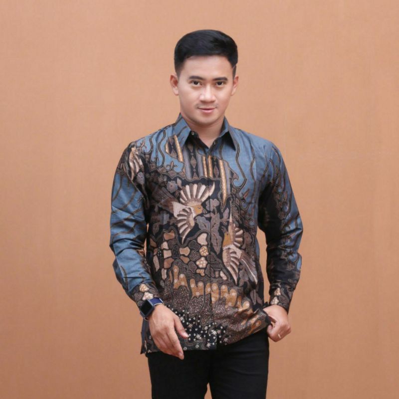 Batik Pria Lengan Panjang Modern 2021 Kemeja Batik Lengan Panjang Baju Batik Pria New Motif Batik Anggoro Size M L XL XXL