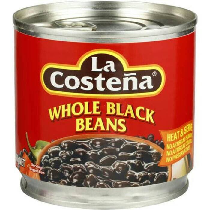 

La Costena Whole Black Beans Mexico Kacang Hitam Utuh Kaleng Siap Saji