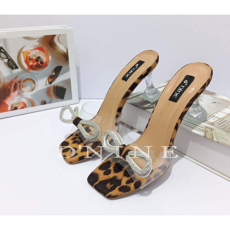 Zinny Sandal heels kaca slop pita mutiara SH 16