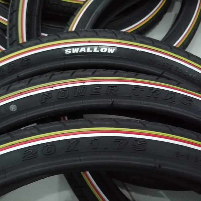 BAN LUAR SEPEDA 20 X 1.75 SWALLOW, SEPEDA MINI, LIST 3 WARNA