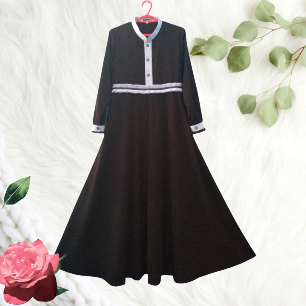 Jubah Akhwat MOdel TAli Pinggang Sabuk BY Qonita Collection