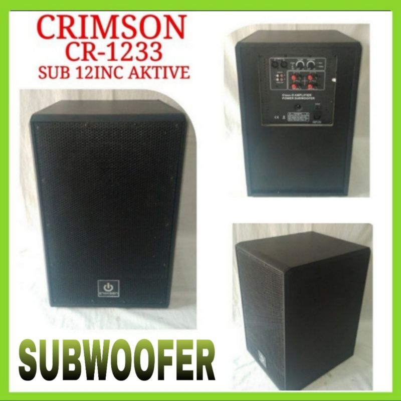 Subwoofer 12 INCH Aktif Ram FULL Besi Suara Bass Bagus CRIMSON CR 1233