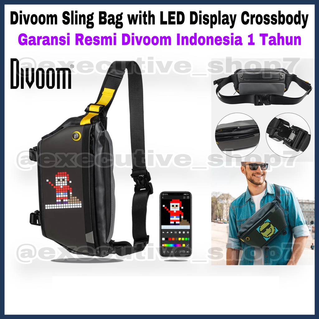 Divoom Sling Bag with LED Display Crossbody - Garansi Resmi Divoom Indonesia 1 Tahun