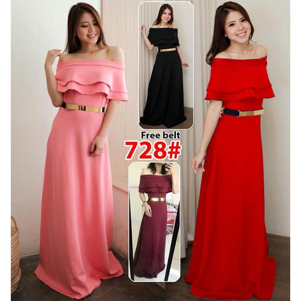 [VM] - Dress sabrina fashion wanita  Longdress Sabrina polos pesta Mydress collection 741