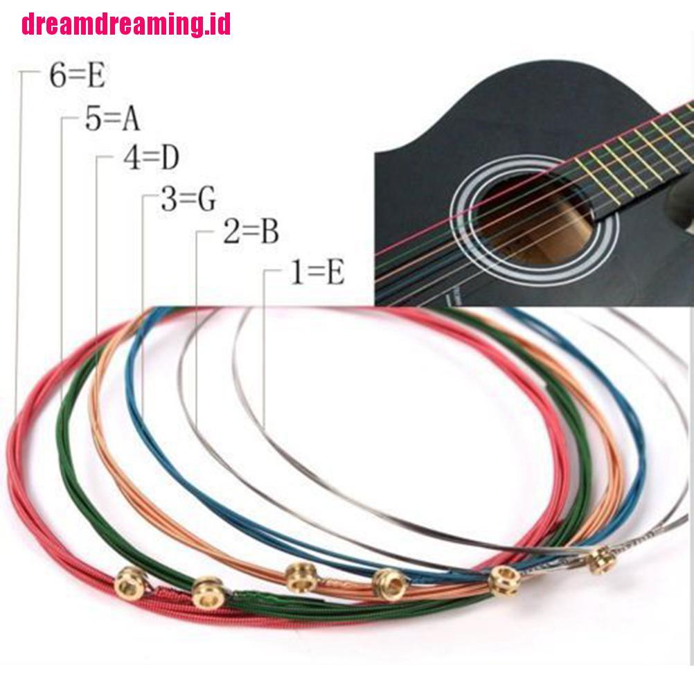 6pcs / set Senar Pelangi Untuk Gitar Akustik