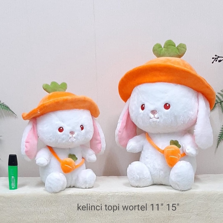 Boneka Kelinci Topi Wortel Rabbit Animal Cute