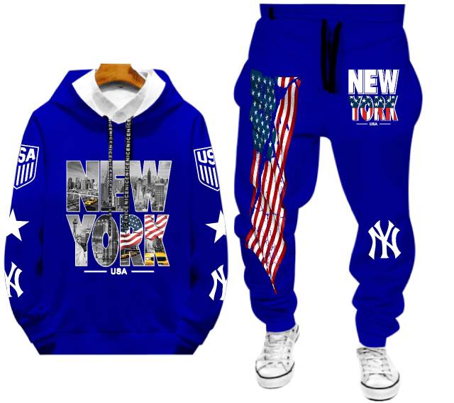 Stelan pria 1 set sweater sama celana newyork usa