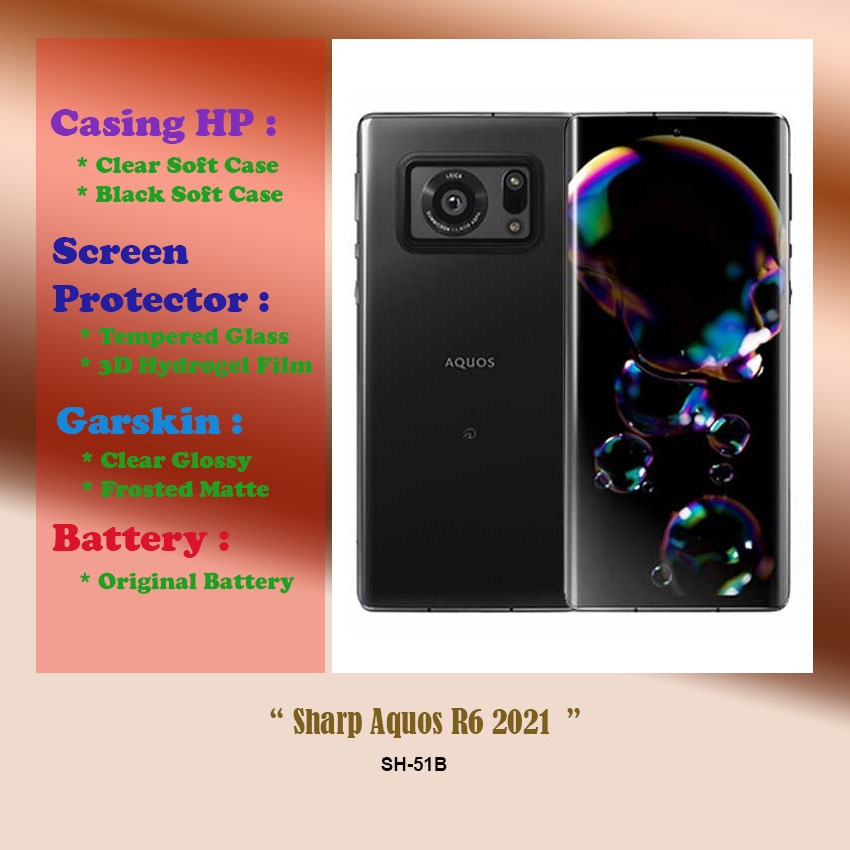 Sharp Aquos R6 2021 - 6.6 inch - Case - Screen Protector - Dll