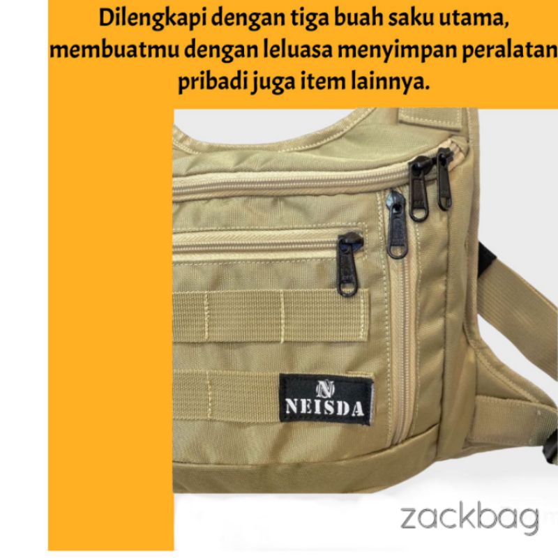 CHEST BAG GOLDY - Tas dada Pria Tactical Neisda new Cordura