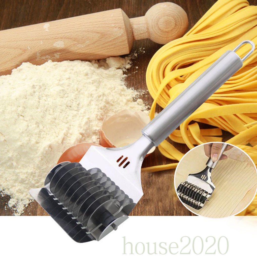 [house2020]Noodle Lattice Roller Kitchen Spaghetti Maker Stainless Steel Manual Pressing Pasta Machine Cooking Tool