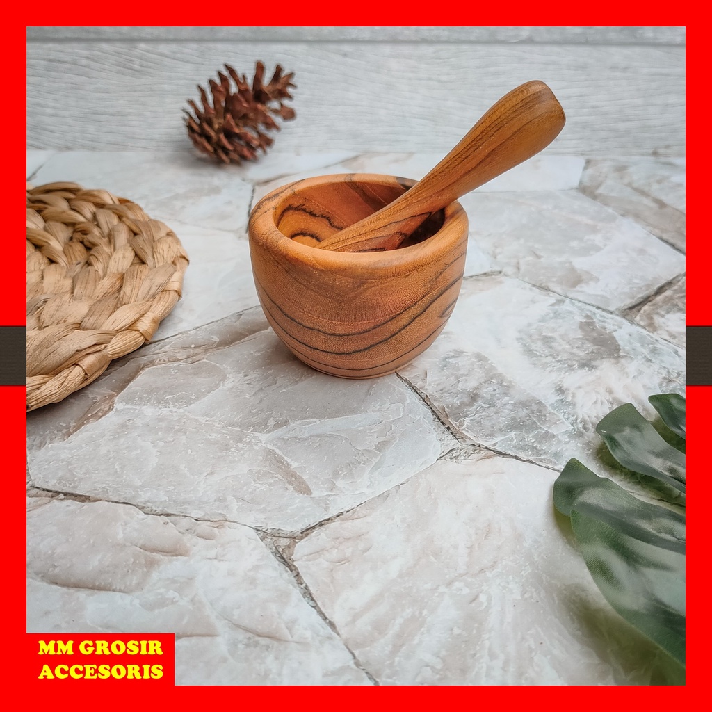Lumpang Lesung Mini Kayu Jati