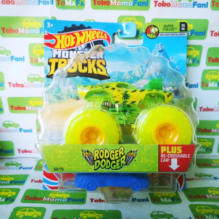 COD Hot Wheels Monster Trucks Rodger Dodger Hotwheels Model Truck - Single DISKON