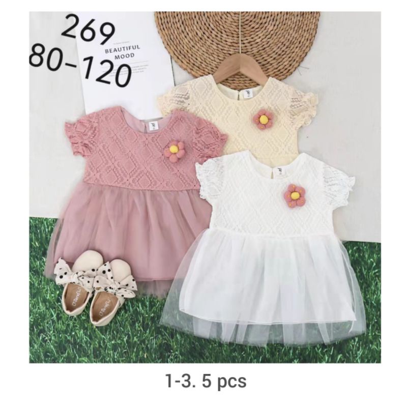 grosir 5 pcs dress anak import