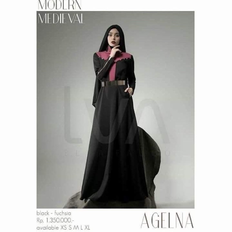 DRESS DAILY SIMPEL ELEGANT AGELNA BY Lva Daily ,Dress GAMIS MUSLIMAH Hitam Simpel Elegant PREMIUM OR