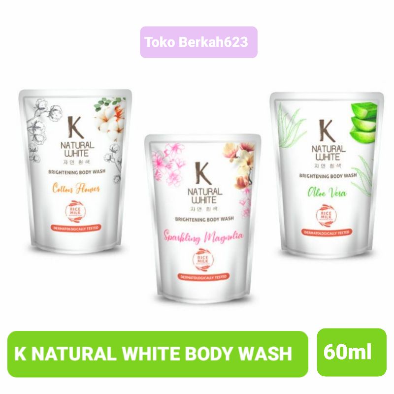 K NATURAL WHITE BRIGHTNING BODY WASH 60ml - Sabun Cair