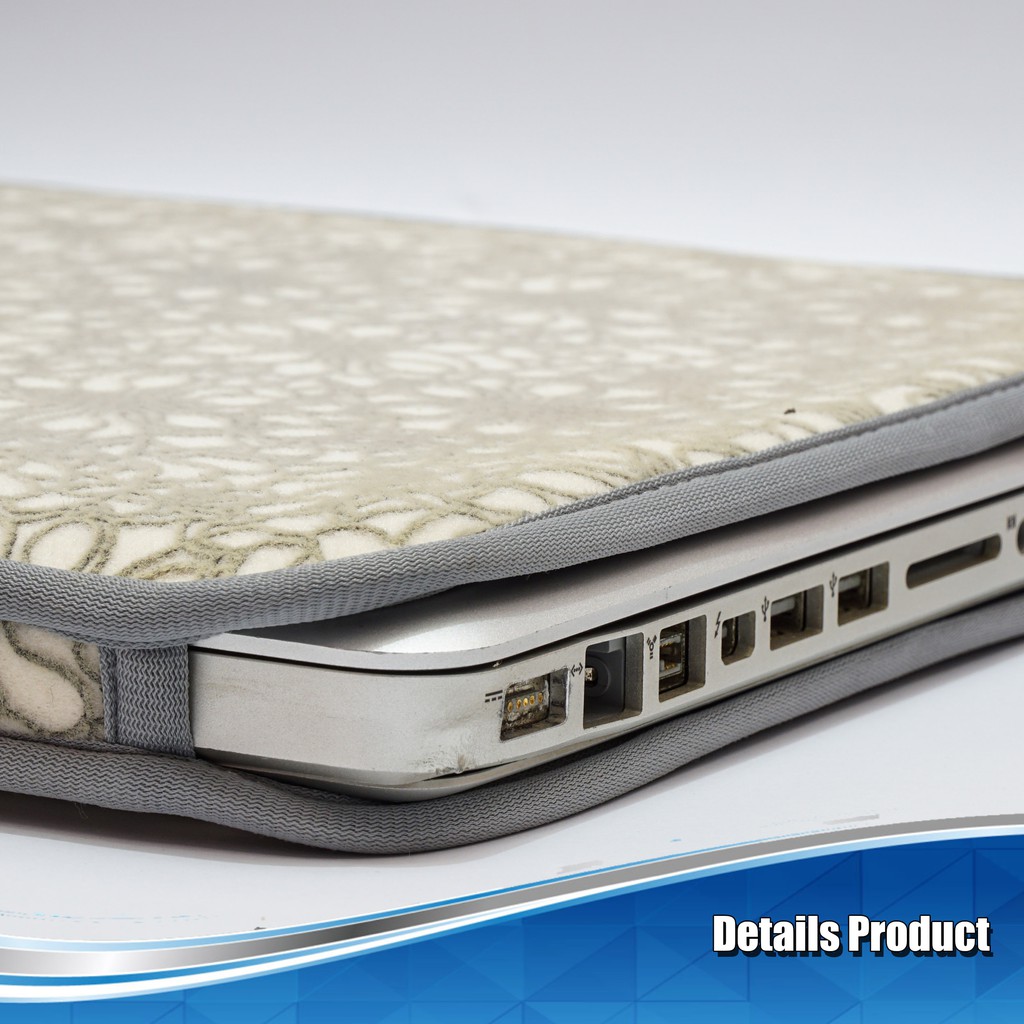 Tas Laptop 15 inch Sleeve Case For Macbook Pro Retina Incase Bunga - Cream