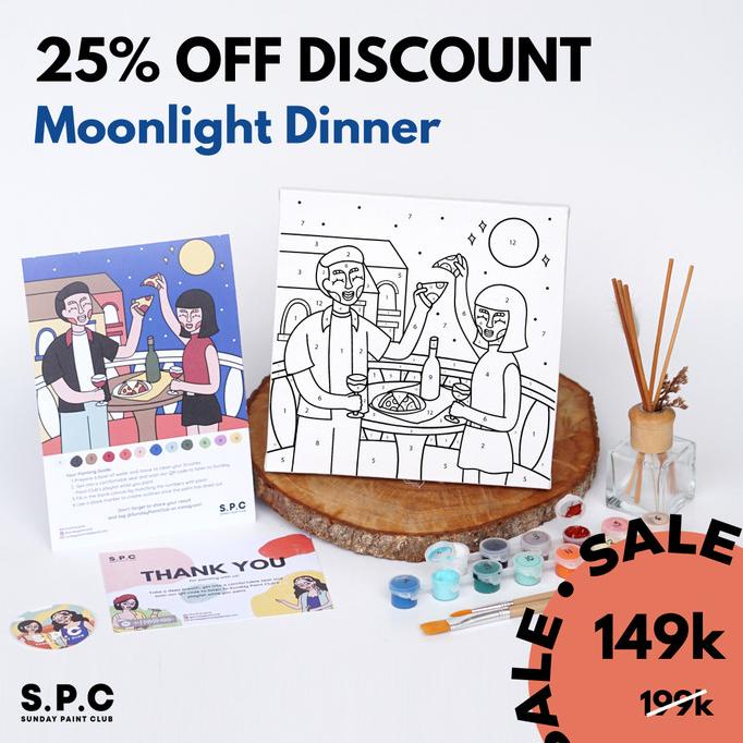 

Paint By Number Kit - Moonlight Dinner | Sunday Paint Club