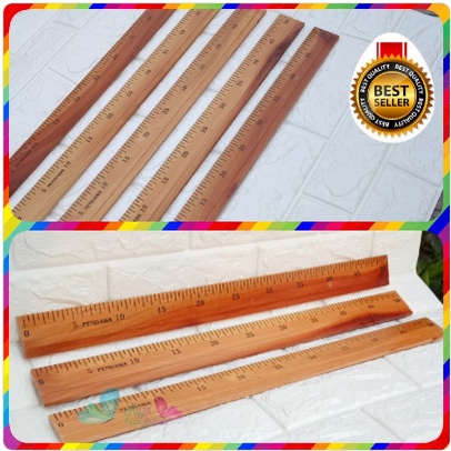 Penggaris Kayu 50cm Panjang 0.5 M Penggaris Mistar Tebal Papan Tulis / Penggaris Kayu 1 Meter 100 Cm