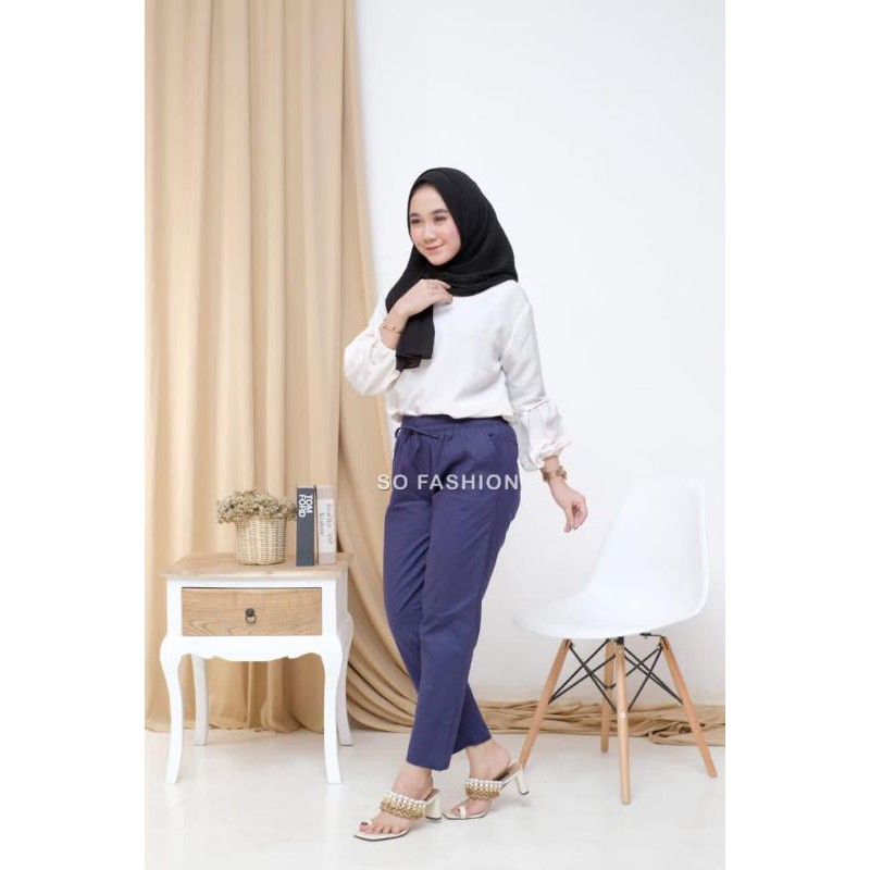 celana wanita casual katun strech