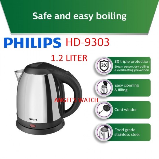 Teko pemanas air philips KETTLE PHILIPS HD9303 ORIGINAL 1,2 LITER