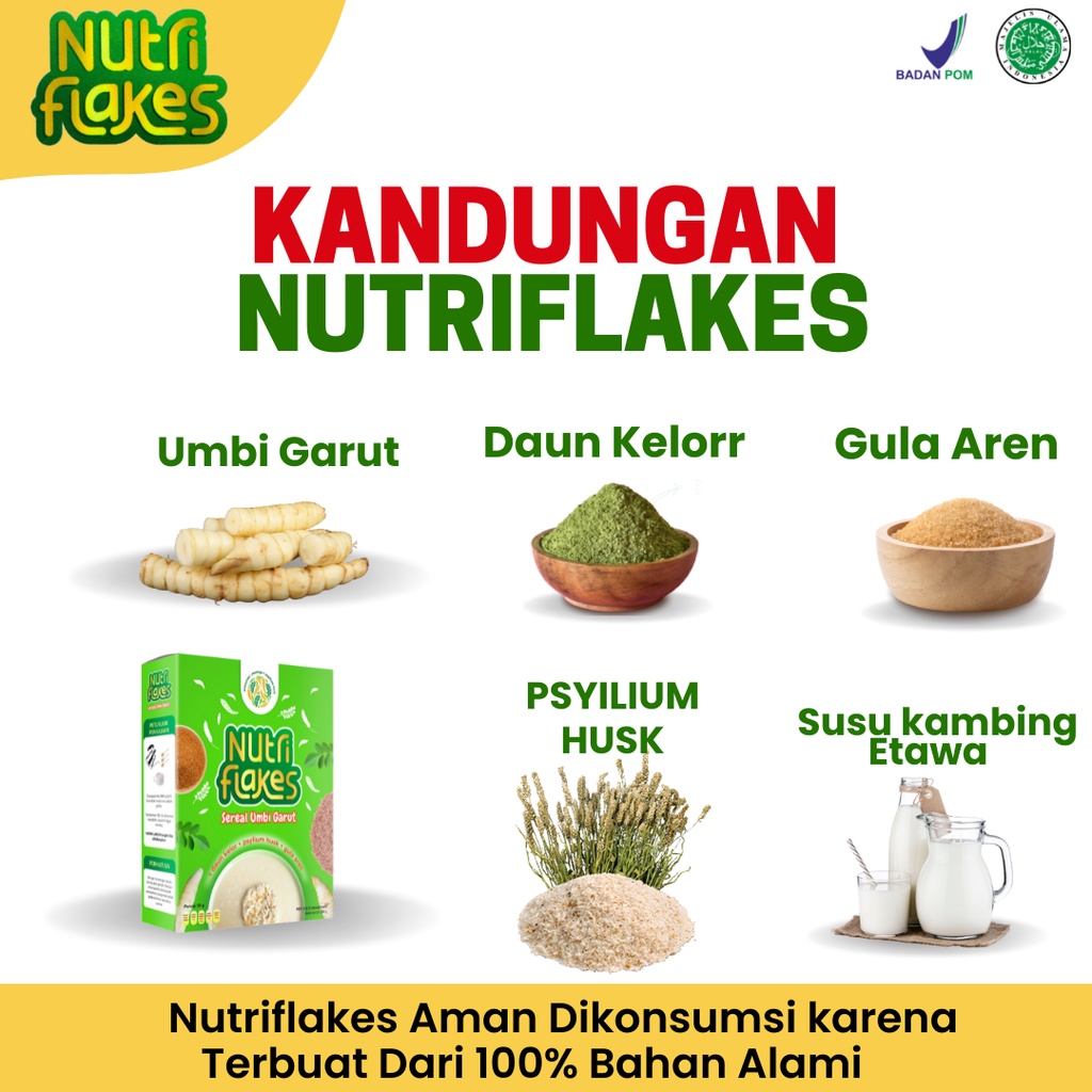 Minuman Serbuk Umbi Garut Nutriflakes - 100% Original Suplemen Makanan Diet Atasi Asam Lambung Diabetes Kontrol Kolesterol