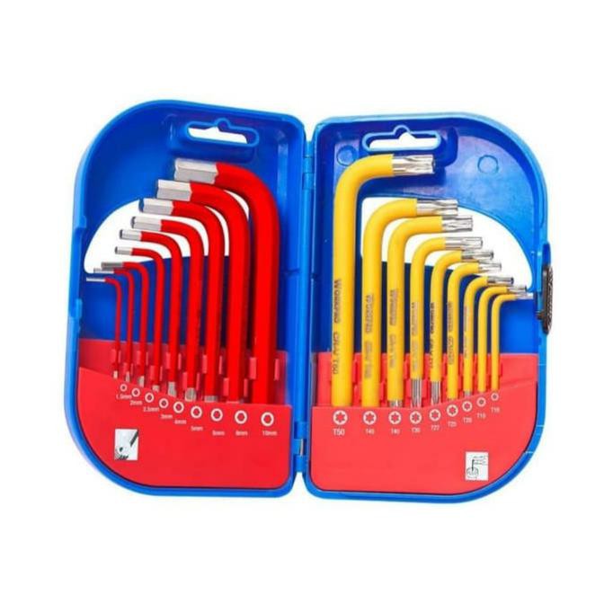 Workpro - Kunci L Biasa Dan Bintang Set Hexagonal 18 Pcs Galerysale133