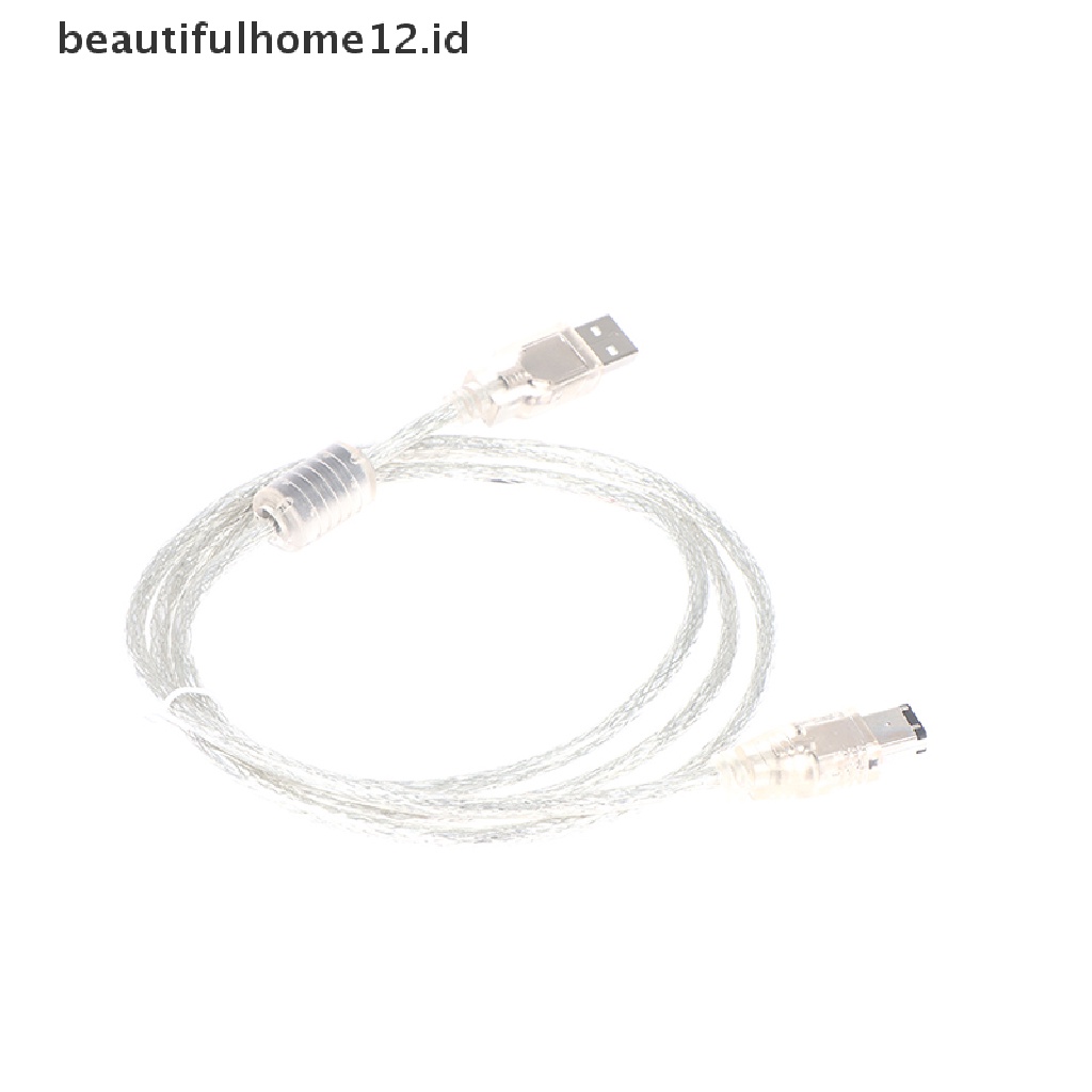 【beautifulhome12.id】 1 X Firewire IEEE 1394 6 Pin Male To USB 2.0 Male Adaptor Convertor Cable Cord .