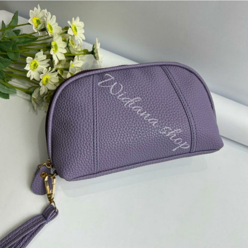 Dompet Wanita Kerang Kulit Jeruk Sintetis  Skat Kartu