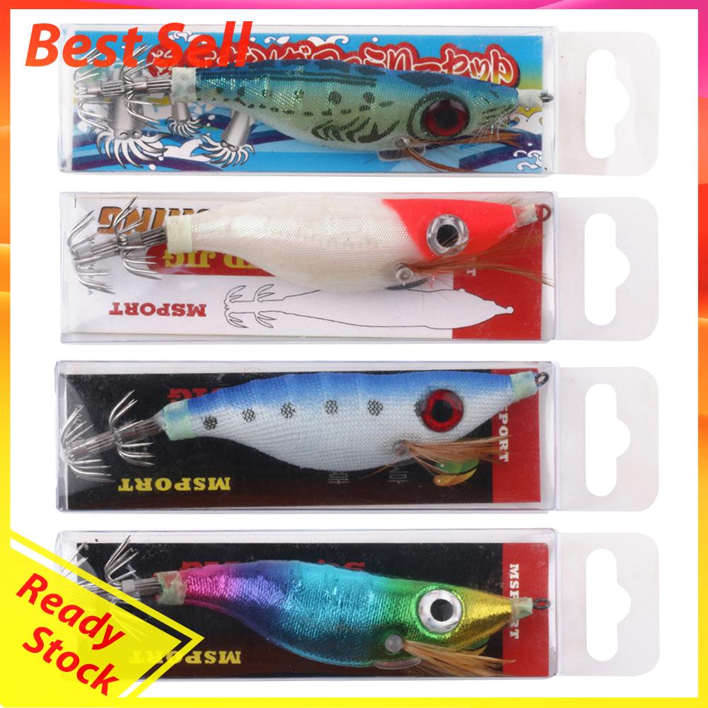 Umpan Pancing Cumi-Cumi Luminous 10cm 9g Bahan Kayu