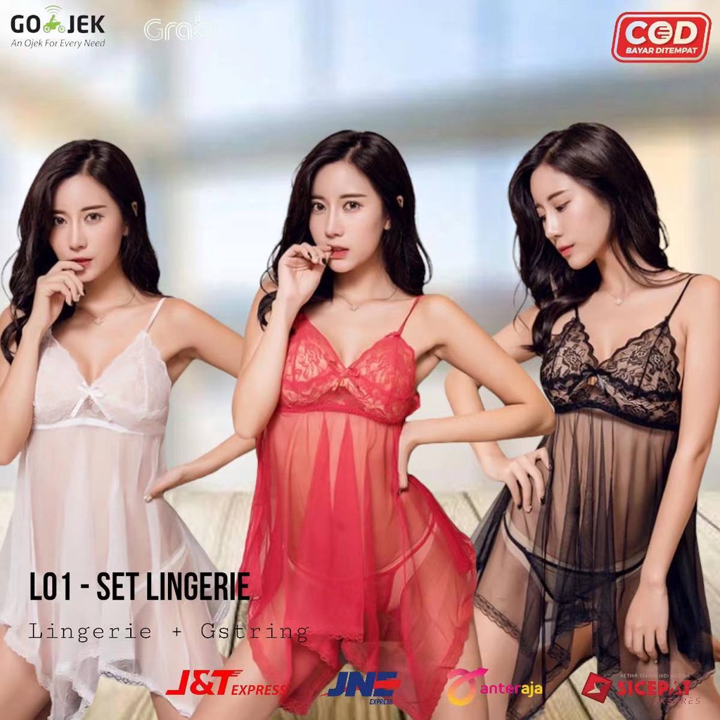 [TOYOU SHOP L01] LINGERIE SEXY + G STRING | BAJU TIDUR SEXY | SESERAHAN TRANSPARAN | SLEEPWEAR NIGHTWEAR