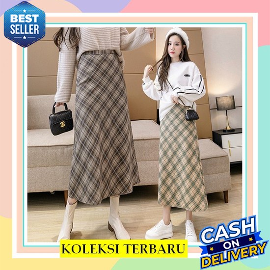 Rok Wanita Cantik Premium Kotak Simple Formal Terlaris Y4V5 Trendy Elegan Stylish Murah Korea Kekini