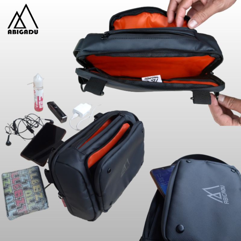 slingbag waterproof/waistbag/selempang cewek cowok multi pungsi waterproof 4 in 1 | ABIGADU