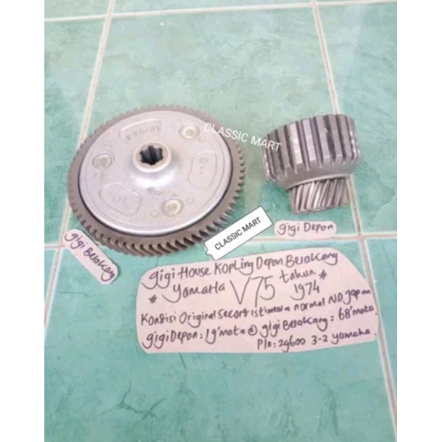 GIR GIGI HOUSE KOPLING SET YAMAHA V75 TUA TAHUN 1974 ORIGINAL