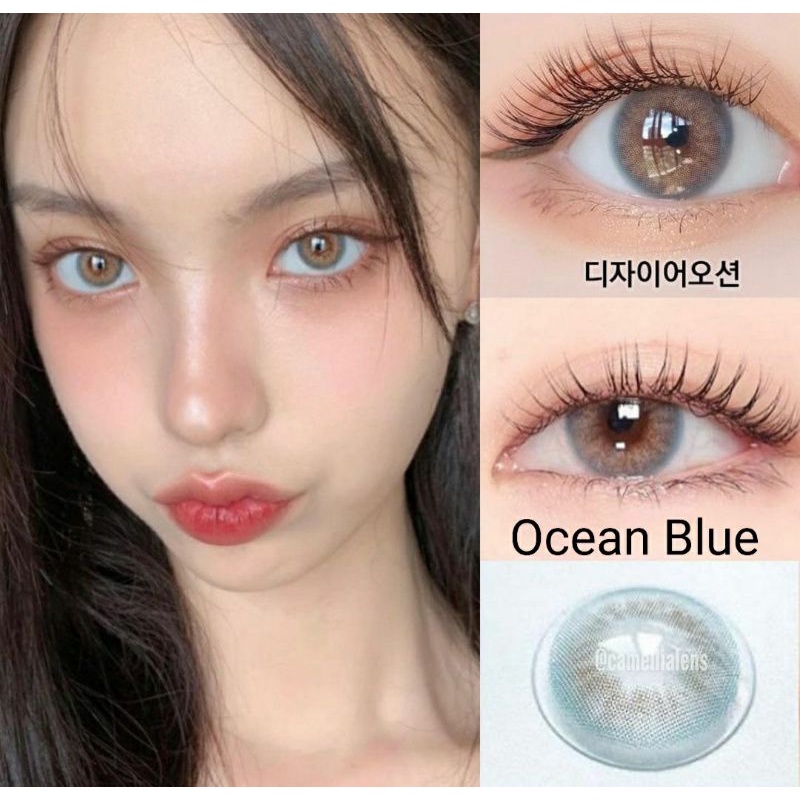 Softlens Elcoco Desire Euro Amber Ocean Lime Normal Minus s.d -10.00 Soflen Minus Coklat Abu Grey