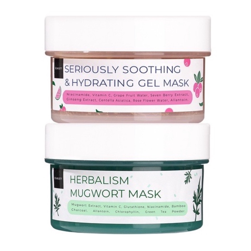 ✨ AKU MURAH ✨Scarlett Whitening Mask Series / Seriously Soothing &amp; Hydrating Gel Mask / Herbalism Mugwort Mask