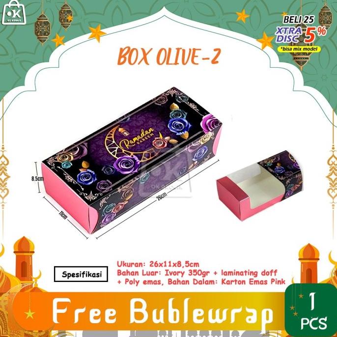 

*$*$*$*$] Box Olive-2 UNGU 25,7x11x8,5cm Lebaran Idul Fitri [Per 1 pcs]