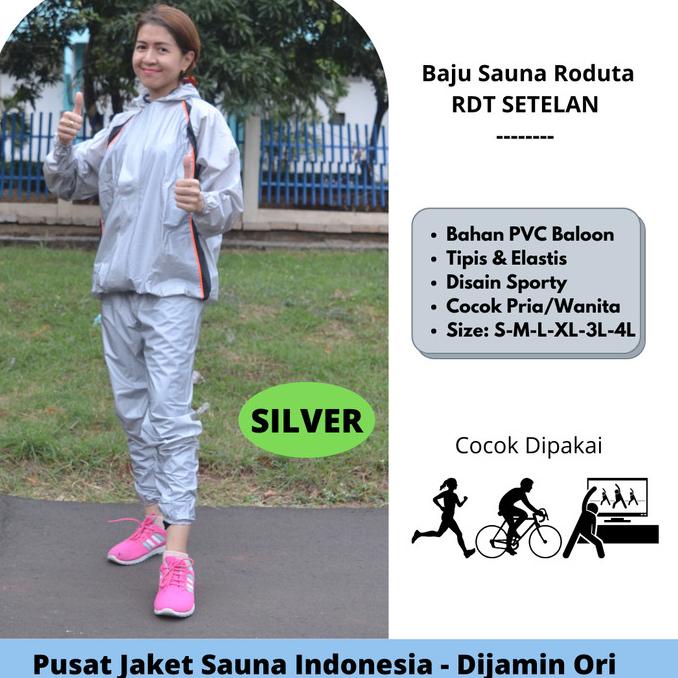Baju Sauna Suit Roduta Silver Motif