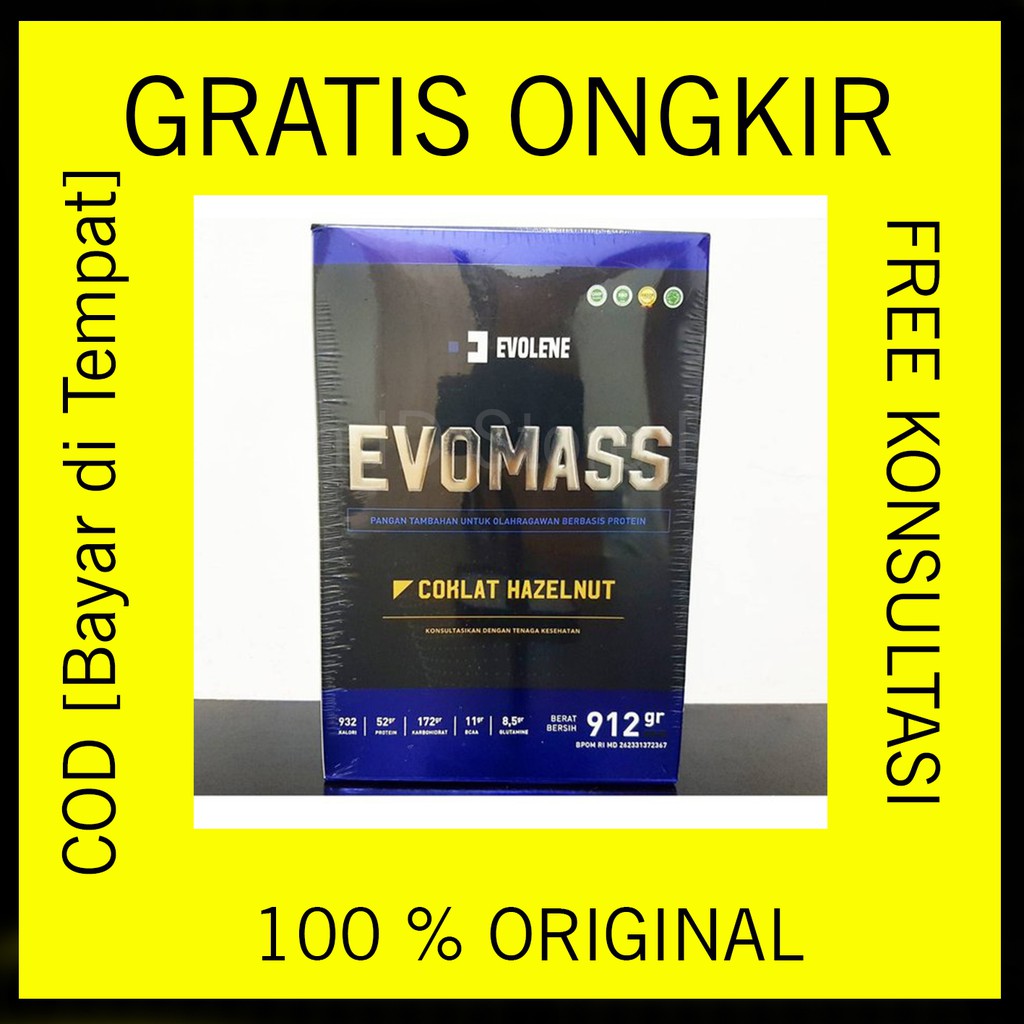 [COD] Evolene Evomass Hazelnut Evo mass Suplement Fitness Susu Gainer Penggemuk Badan Original  2lb