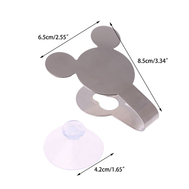 Zzz Mouse Stainless Steel Untuk Palm Style Wall Sucker Hook Holder Gantungan Dapur Mandi