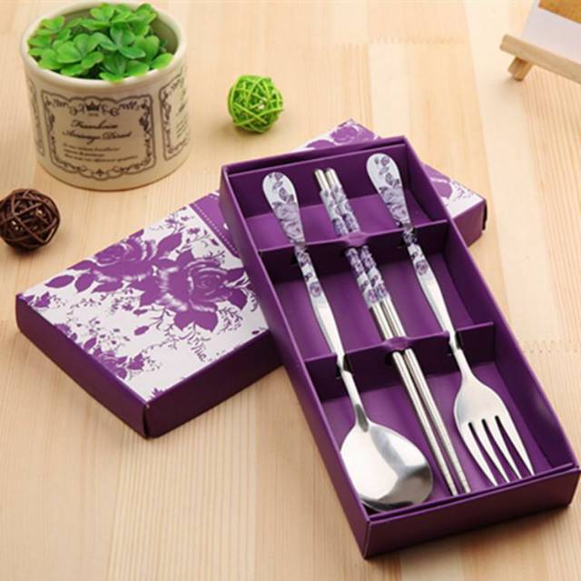 UNNISO  - Sendok Garpu Sumpit Set / Alat Makan Set Travel Portable